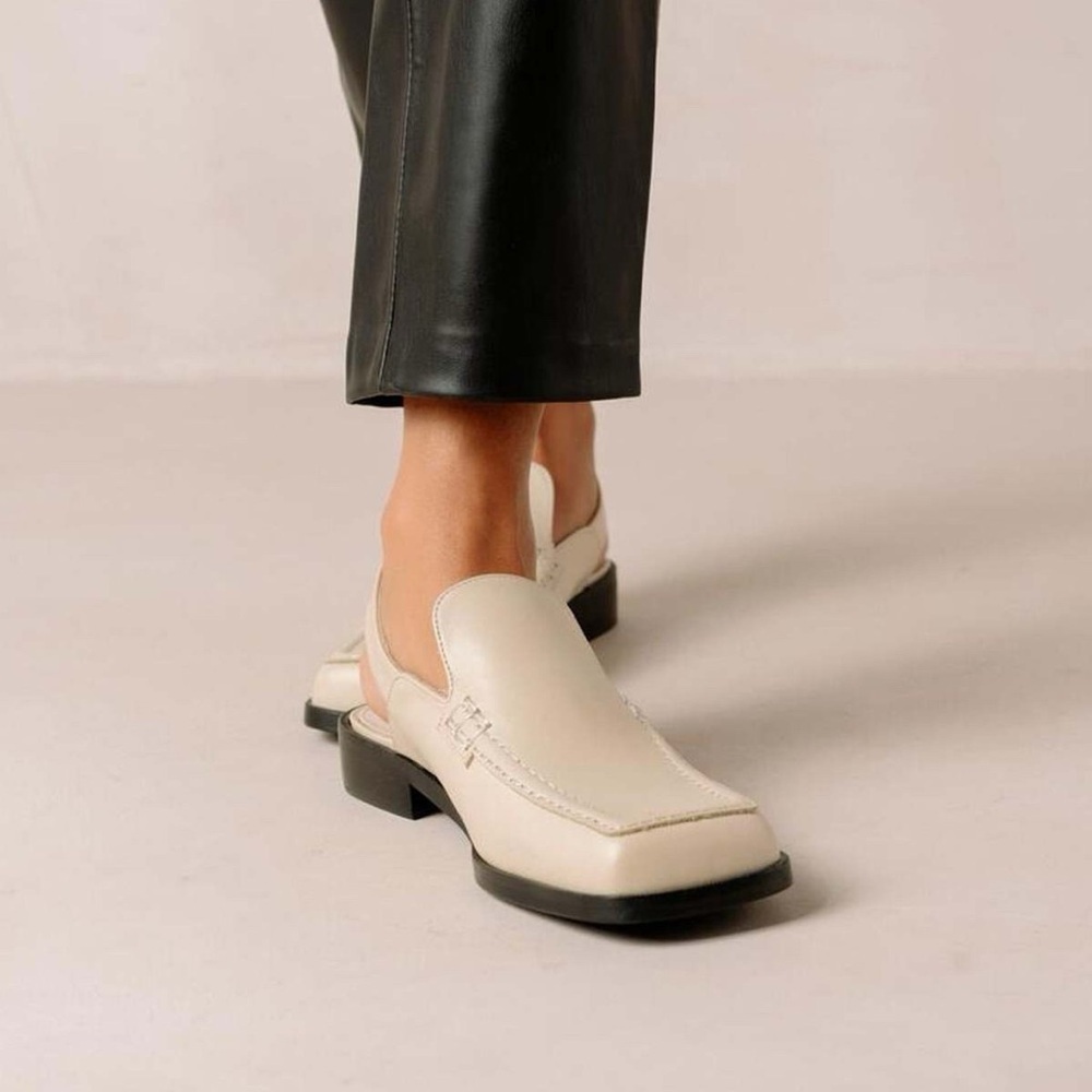 ALOHAS Abe Slingback Leather Slingback Loafers ream Gold Womens 8.5 / 39 - Picture 3 of 16
